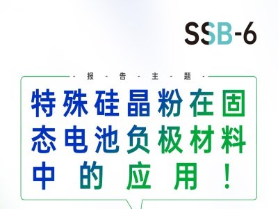 【会议报告】特殊硅晶粉在固态电池负极材料中的应用！