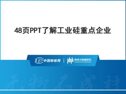 48页PPT了解工业硅重点企业